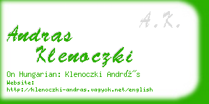 andras klenoczki business card